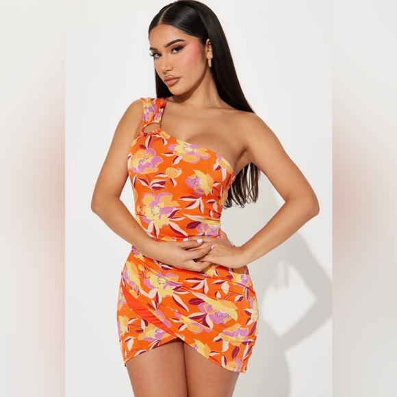 Fashion Nova Dresses & Skirts - Fashion Nova Peaceful Resort Slinky Mini Dress - Orange